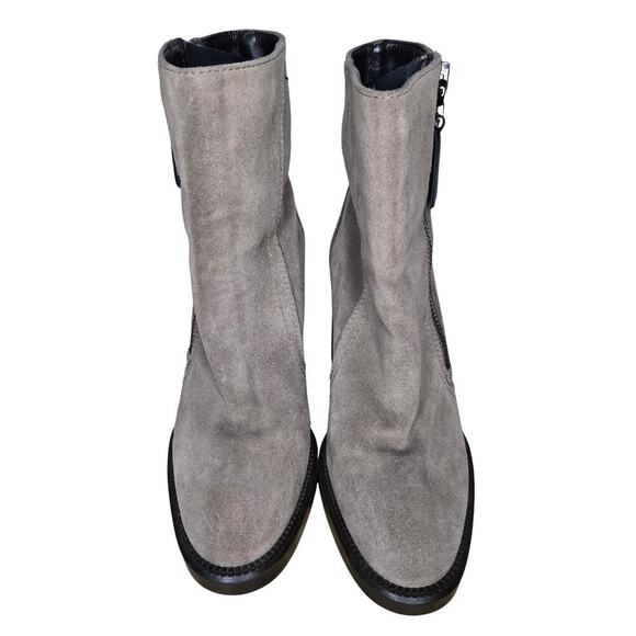 Aquatalia women's taupe suede metallic ankle heeled boots Italy 5.5 - Picture 3 of 11